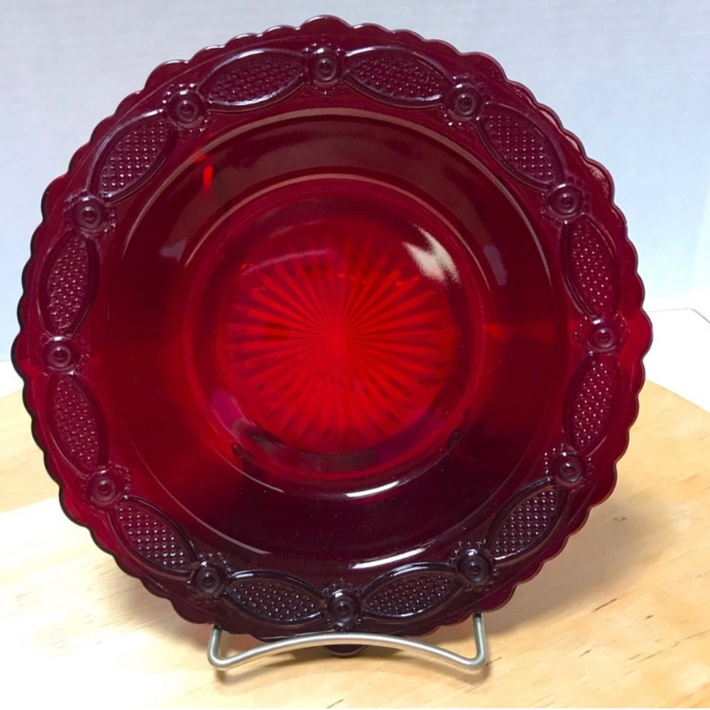 Vtg Avon 1776 Ruby Red, Cape Cod collection. Soup, salad, dessert bowl. Original